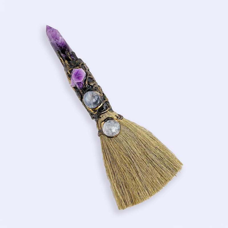 Amethyst Witch Broom – Energy Cleansing & Sacred Power