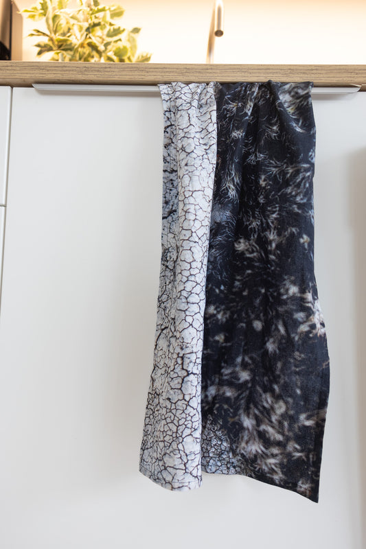 Ofið landslag / Woven Landscape - Tea towel -Flour Sack Cotton