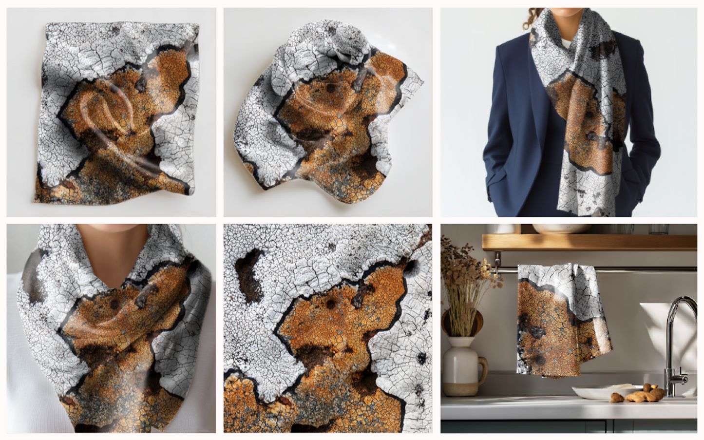 Ofið landslag / Woven Landscape - Tea towel -Flour Sack Cotton (64 × 44 cm)