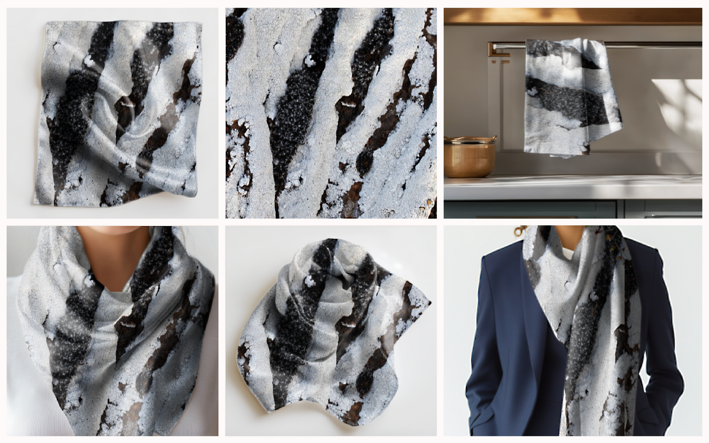 Ofið landslag / Woven Landscape - Tea towel -Flour Sack Cotton (64 × 44 cm)