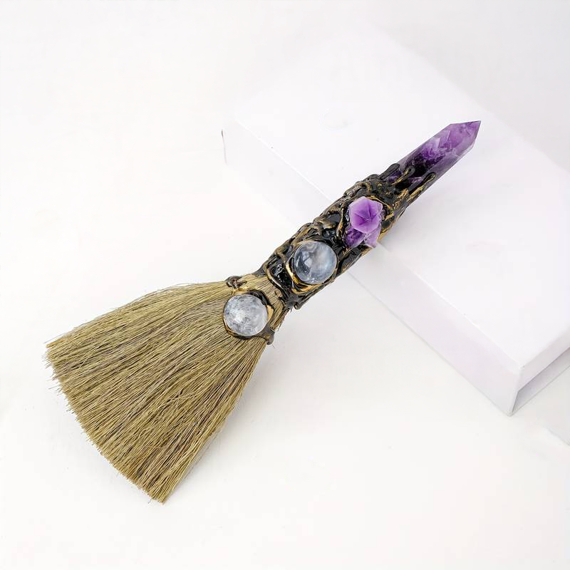 Amethyst Witch Broom – Energy Cleansing & Sacred Power